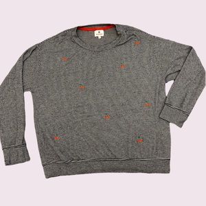 Sundry Cherry Print Sweater Size 2 Medium Soft Comfortable. This runs big!